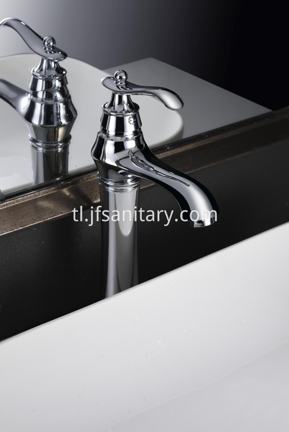 Chrome single lever vintage basin faucet tall